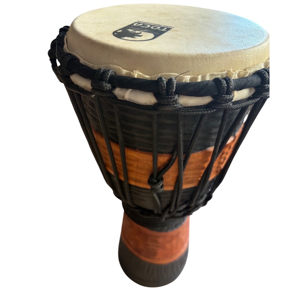 Toca‎ Hand Percussion Djembe Drum Small Wood Natural Skin 7"x16" West Africa